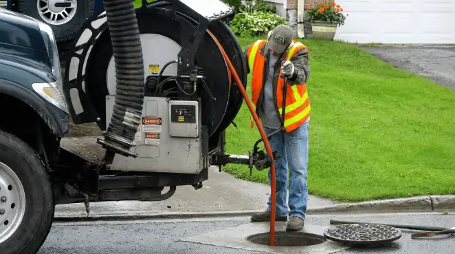 Technician using specialized drainage equipment for sewer line cleaning and foundation protection in New Orleans, LA